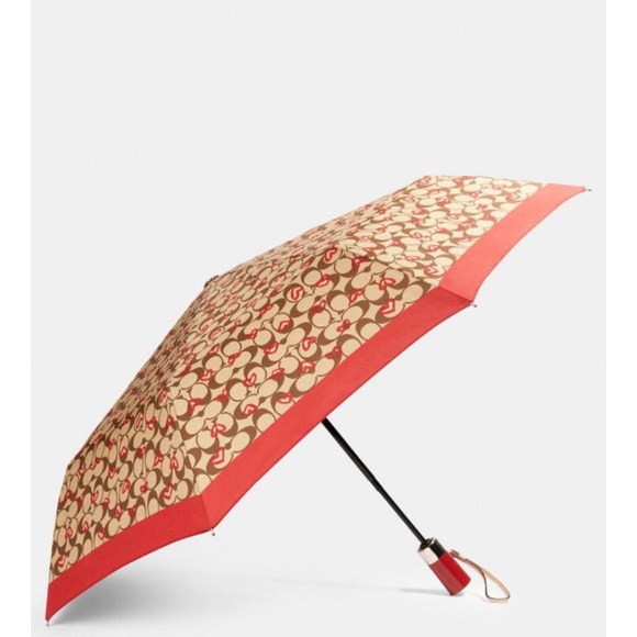 NWT Coach Umbrella With Crayon Hearts Print - Picture 2 of 3